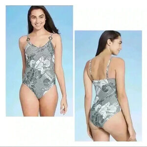 Kona Sol Women's One Piece Swimsuit Tropical Gray